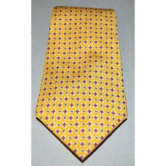 Polo by Ralph Lauren Yellow Blue Red Floral Tie Ha - Picture 1 of 4